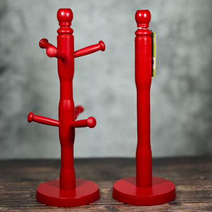 Apollo Mug Tree & Paper Towel Holder Set - Red