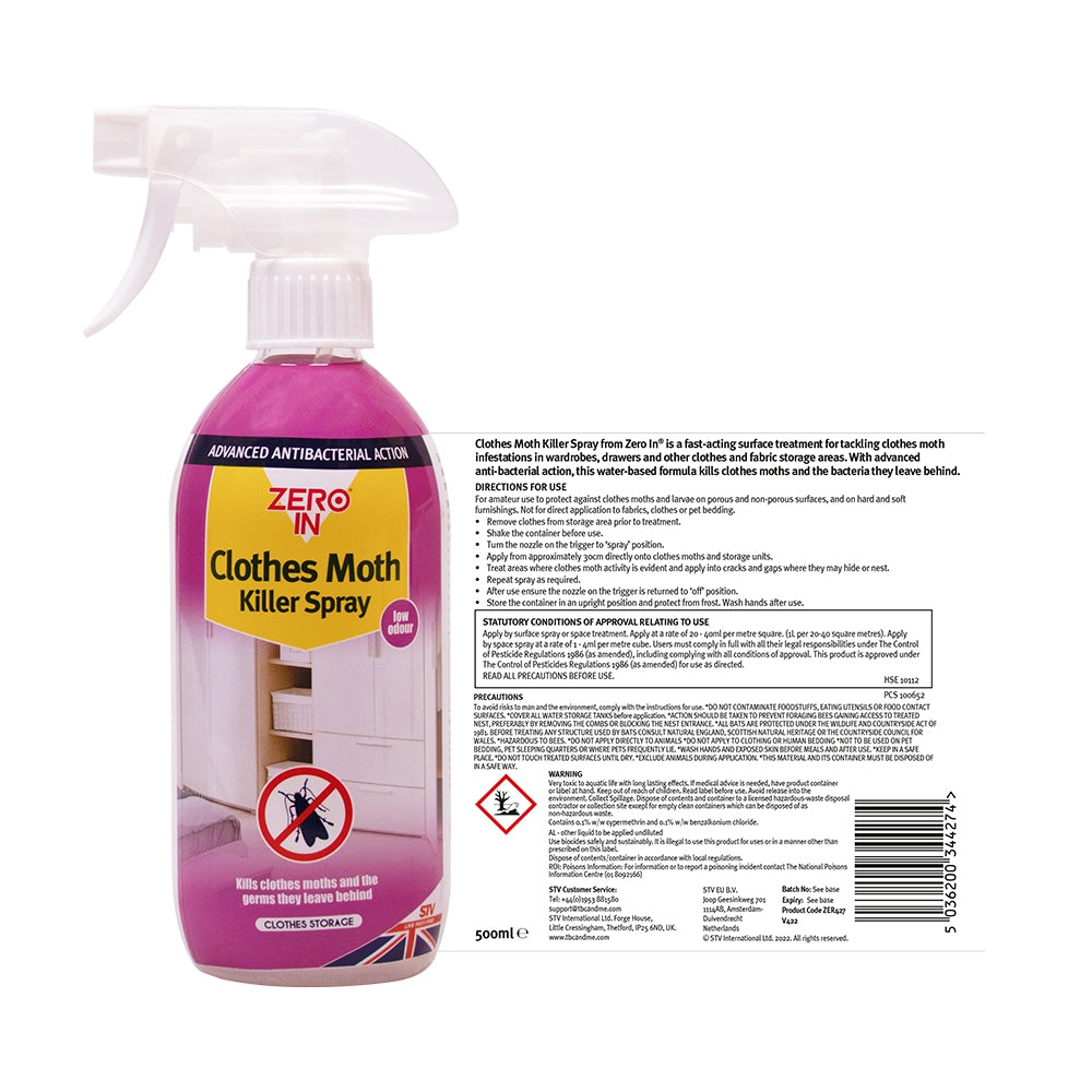 Zero In Clothes Moth Killer - 500ml 