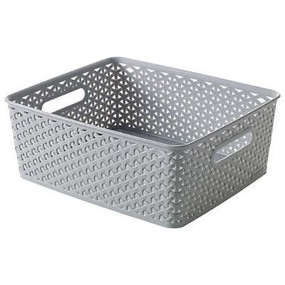 Curver Medium Rattan Storage Basket 12 Litre - Grey