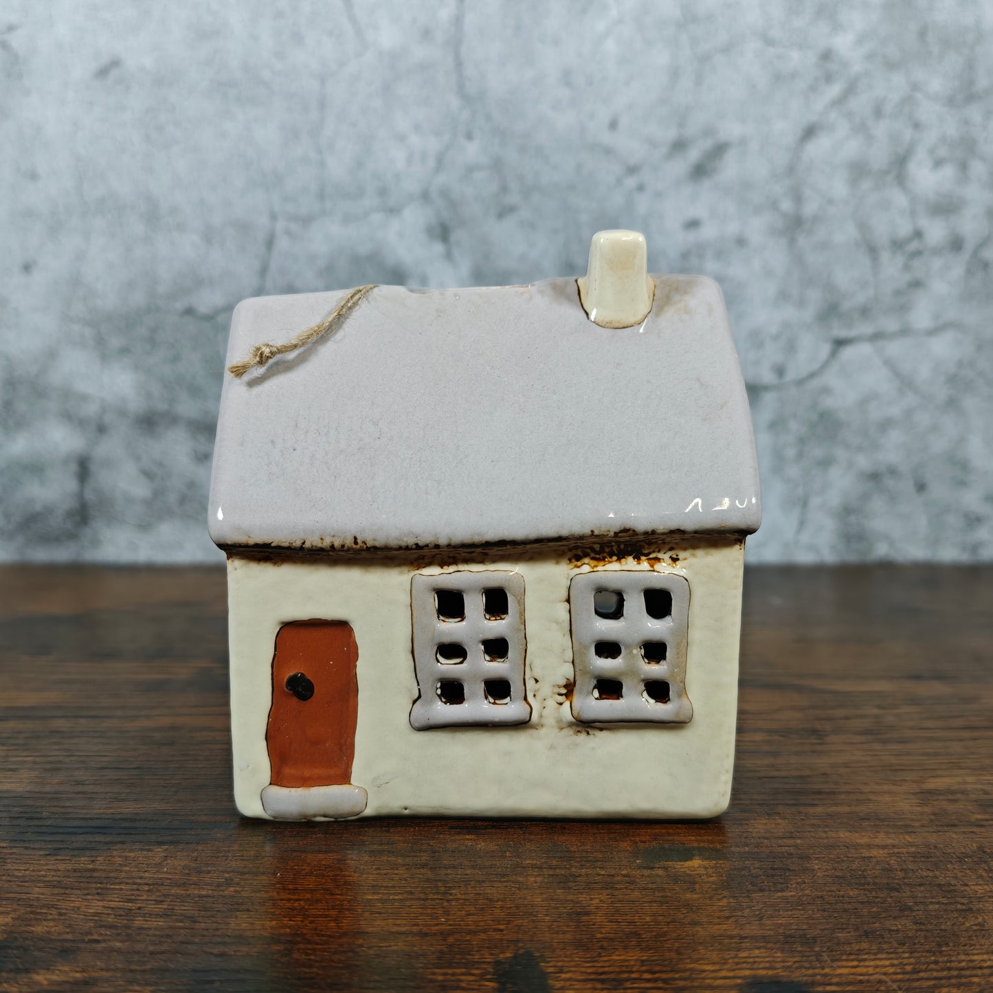 Village Pottery House Tealight Holder - Light Grey