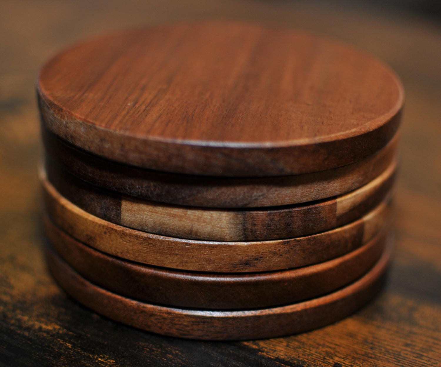 Apollo Acacia Wood Round Coasters 10cm - Set of 6