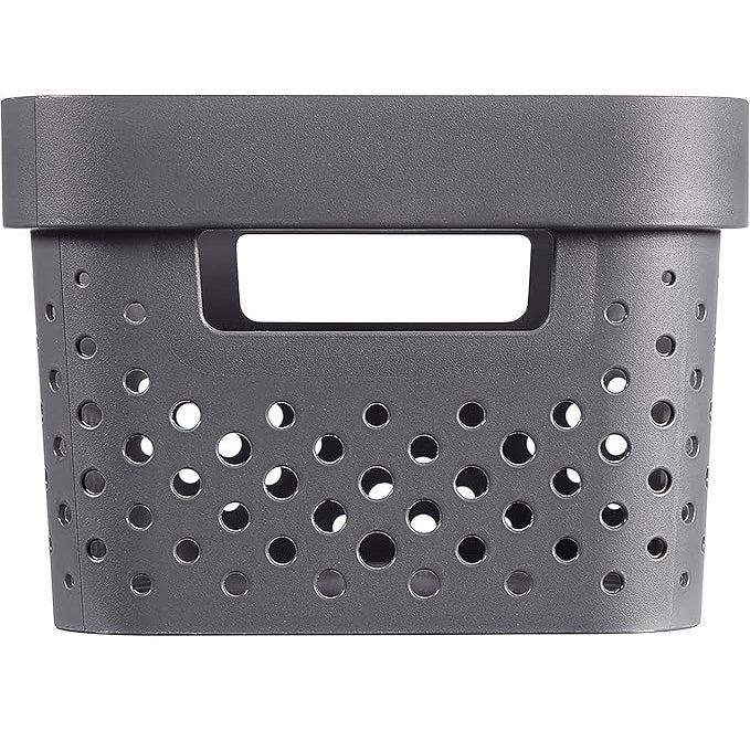 Curver Infinity Dots Small Storage Basket 4.5 Litre - Dark Grey