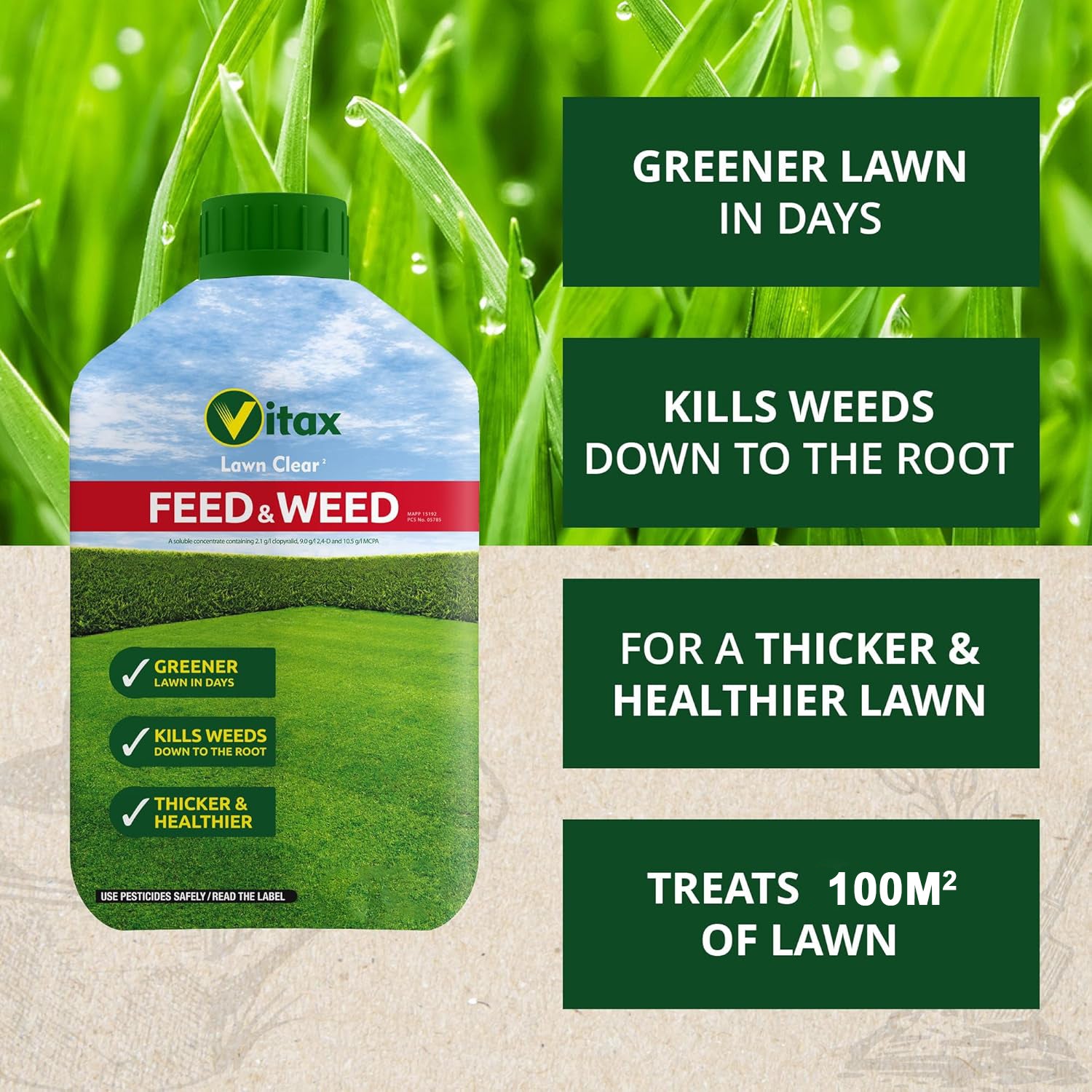 Vitax Lawn Care Liquid Feed & Weed - 500ml