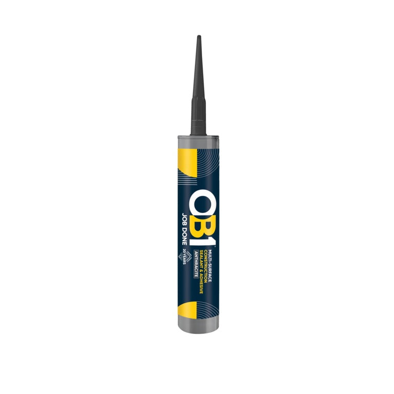 OB1 Construction Grab Adhesive & Sealant Cartridge - Anthracite 290ml
