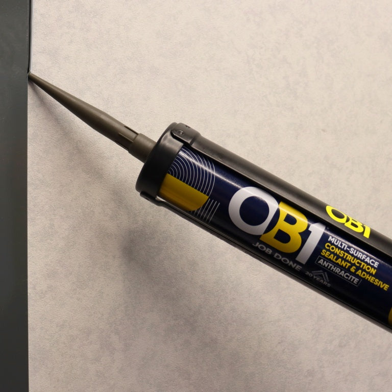 OB1 Construction Grab Adhesive & Sealant Cartridge - Anthracite 290ml