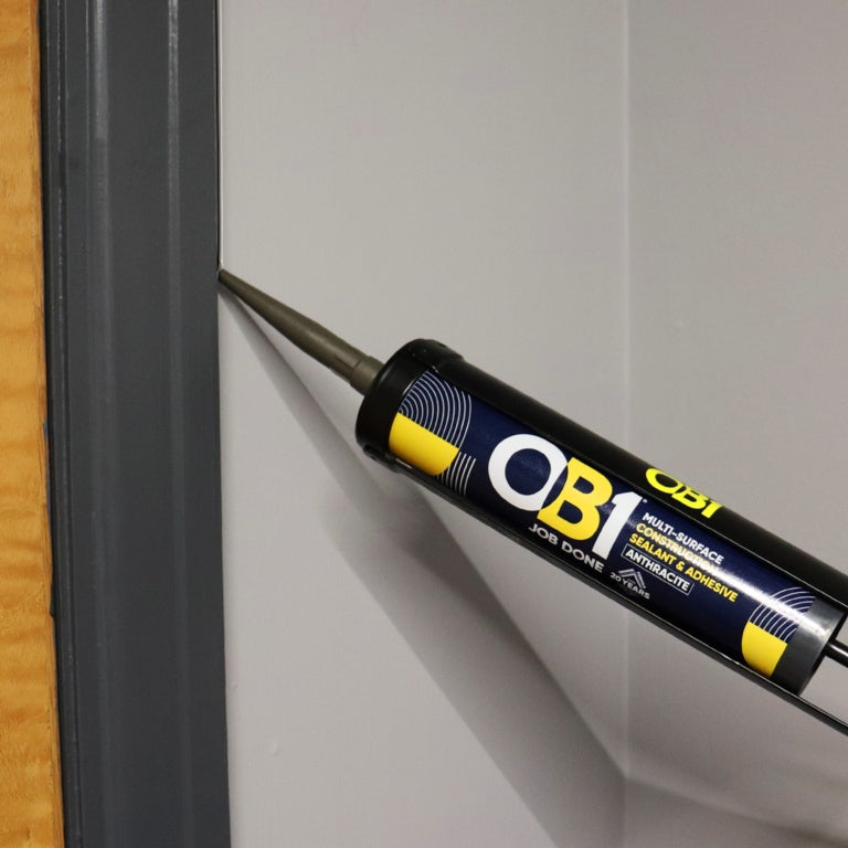 OB1 Construction Grab Adhesive & Sealant Cartridge - Anthracite 290ml