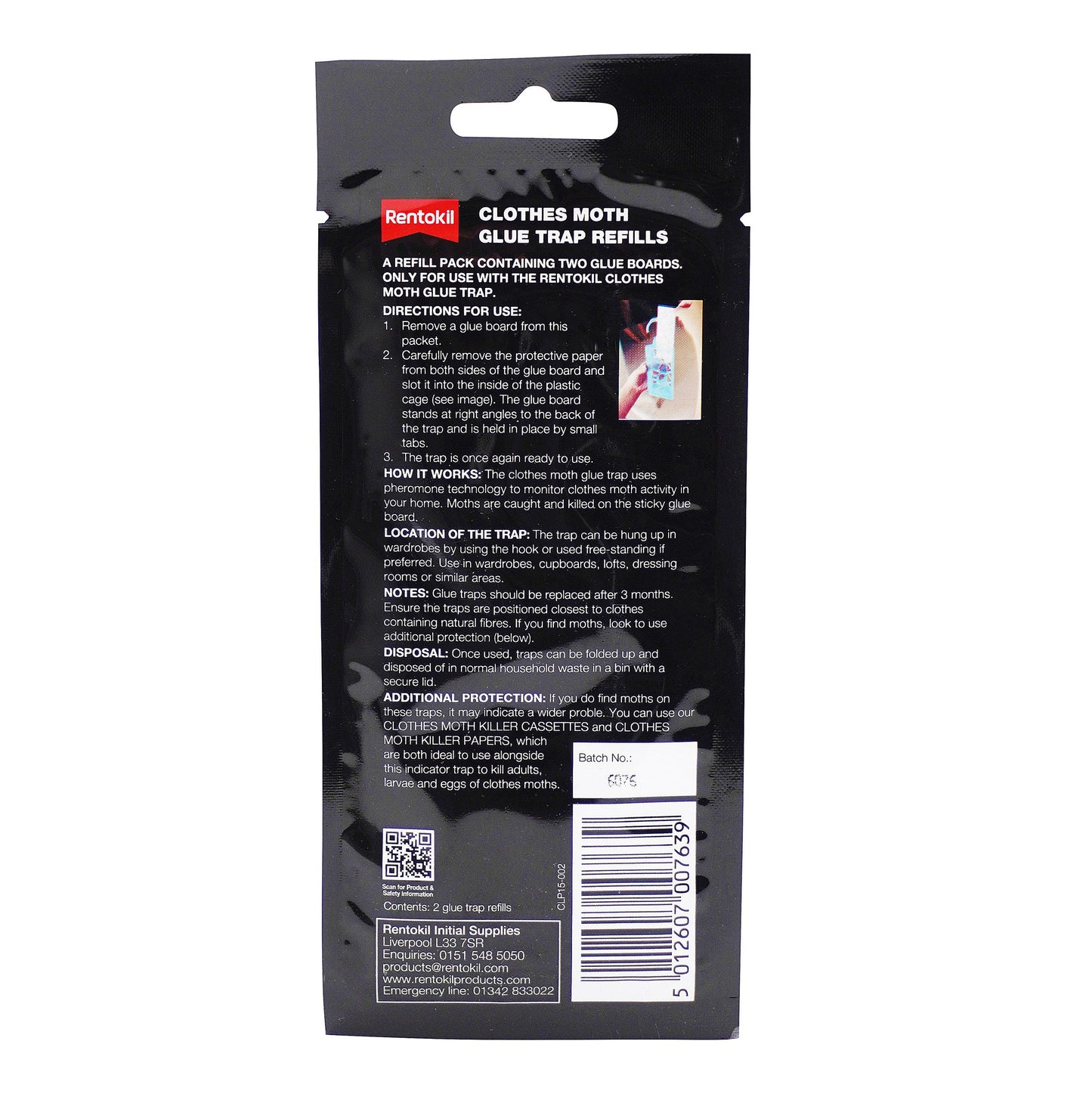 Rentokil Clothes Moth Glue Trap Refills 2 Pack