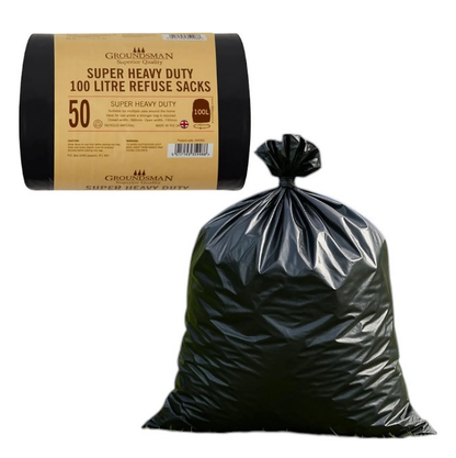 Groundsman 100 Litre Super Heavy Duty Refuse Sacks - 50 Pack
