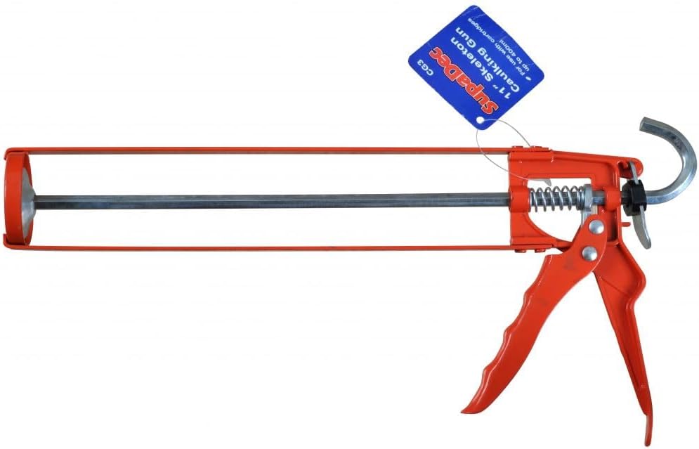 SupaDec 11" Skeleton Caulking Gun for 400ml Cartridges - Orange