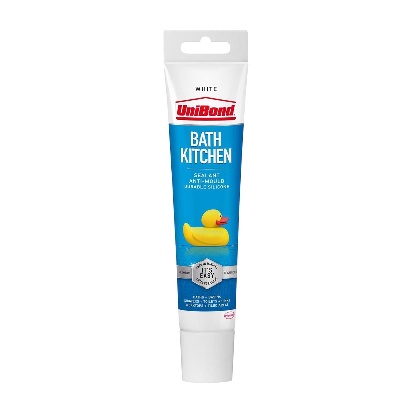 UniBond Anti Mould Bath & Kitchen Silicone Sealant White - Small 50ml Tube