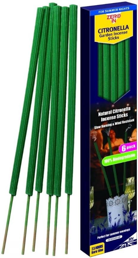 Zero In Citronella Incense Sticks ZER468 - 6 Pack 