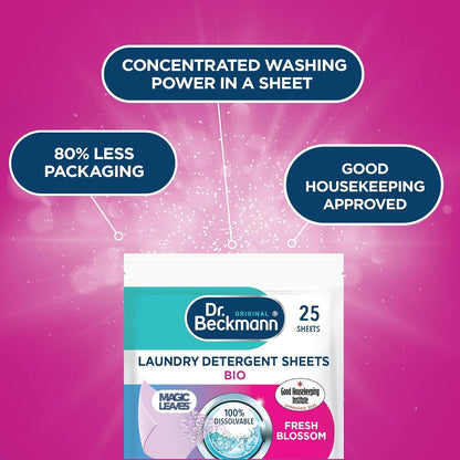 Dr. Beckmann Bio Laundry Detergent Sheets - 25 Pack