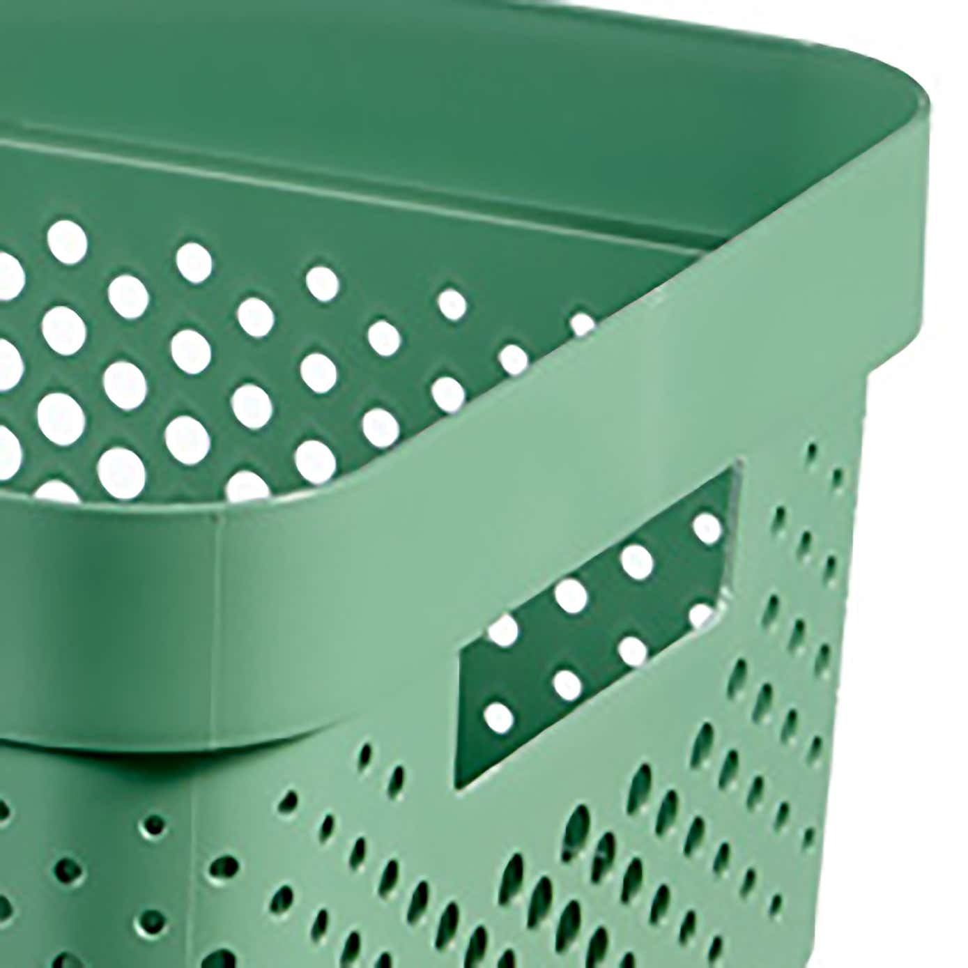 Curver Infinity Dots Large Storage Basket 17 Litre - Shale Green