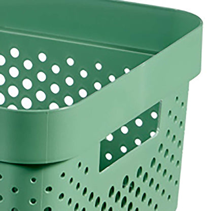 Curver Infinity Dots Large Storage Basket 17 Litre - Shale Green