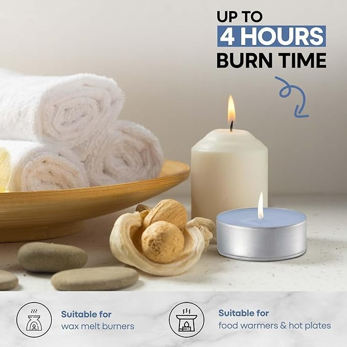 Scented Tea Lights Candles Pack of 25 - Cotton Flowers