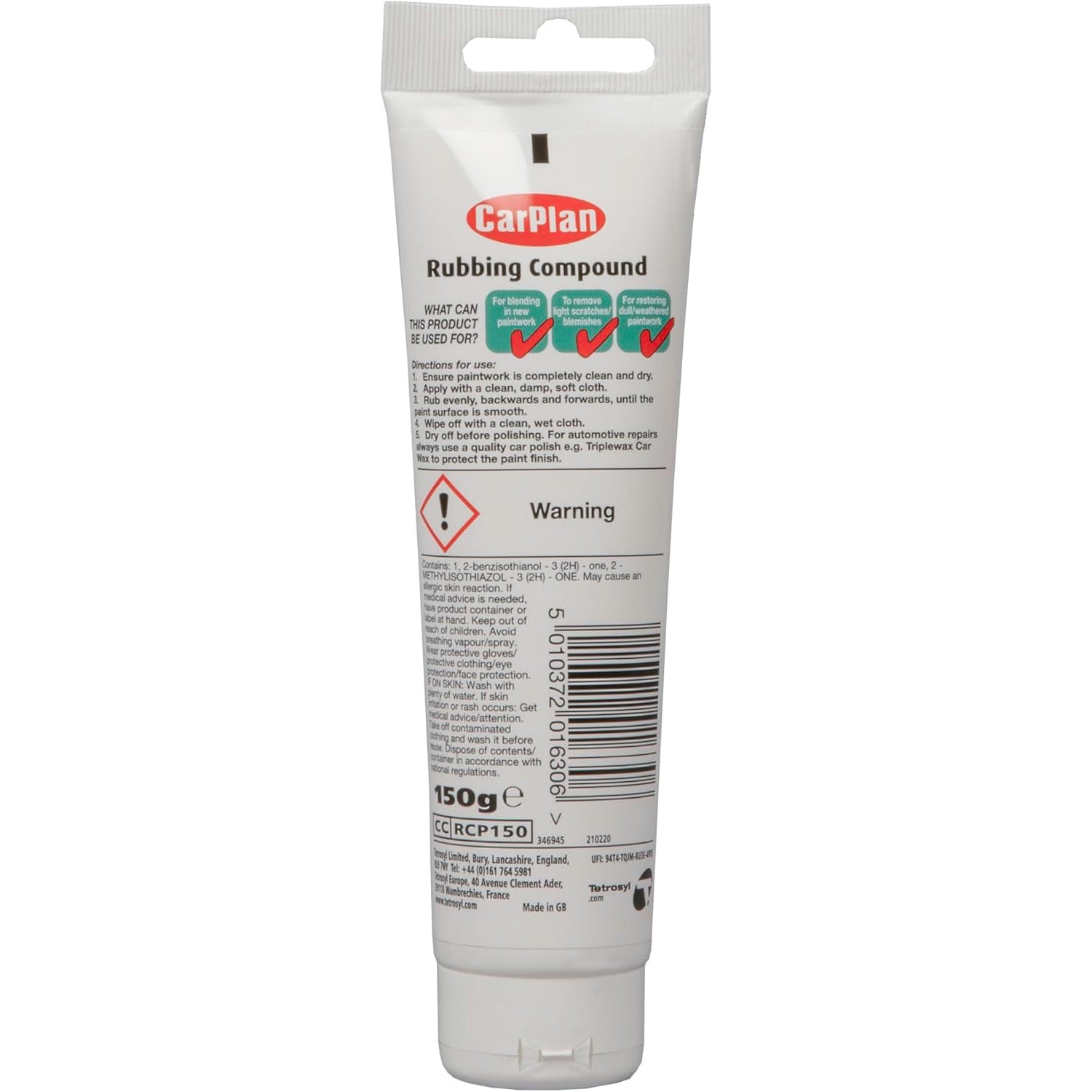 Carplan Rubbing Compound Tube - 150g