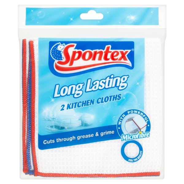 Spontex Long Last Kitchen Cloths Pack 2