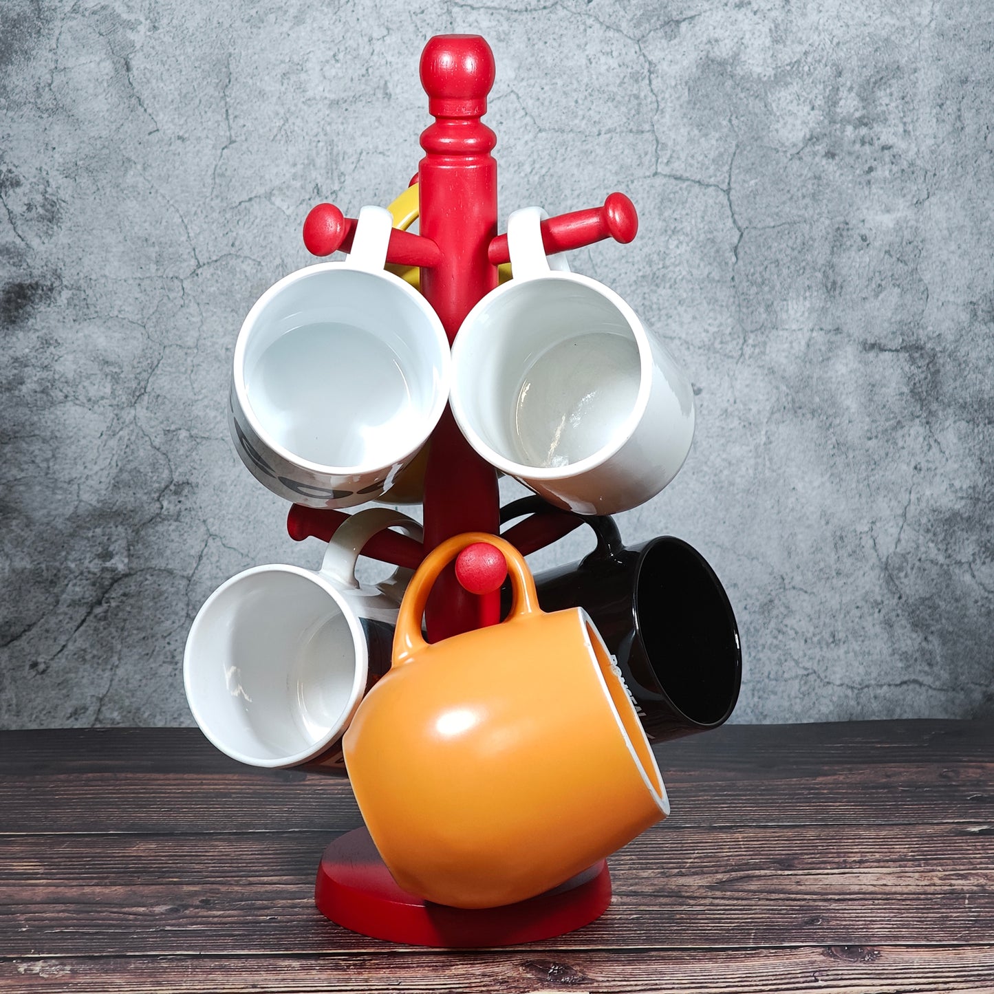 Apollo Beech Wood Mug Tree - Red