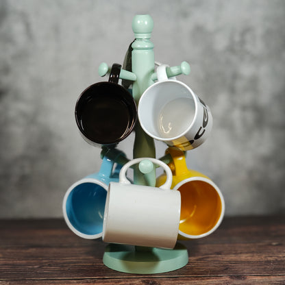 Apollo Beech Wood Mug Tree - Mint Green