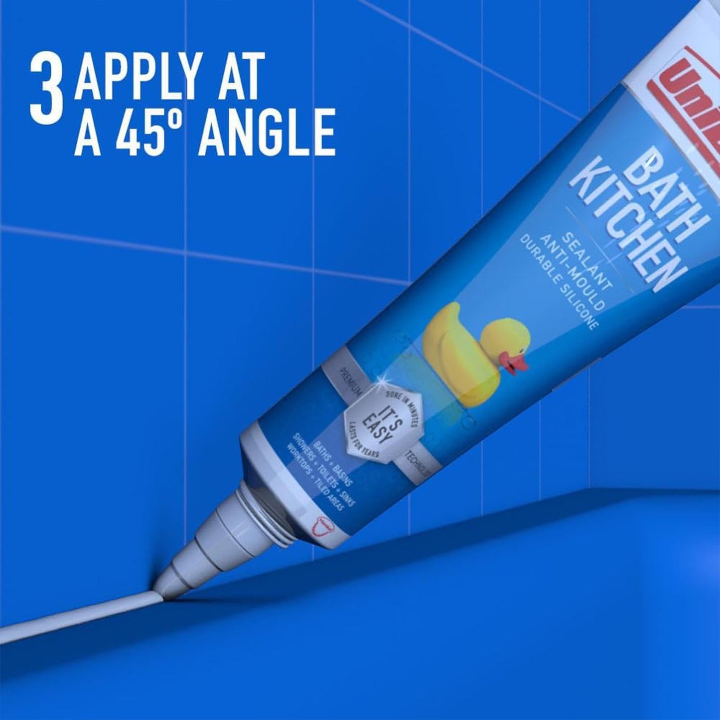 UniBond Anti Mould Bath & Kitchen Silicone Sealant White - Small 50ml Tube