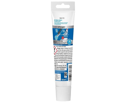 UniBond Anti Mould Bath & Kitchen Silicone Sealant White - Small 50ml Tube