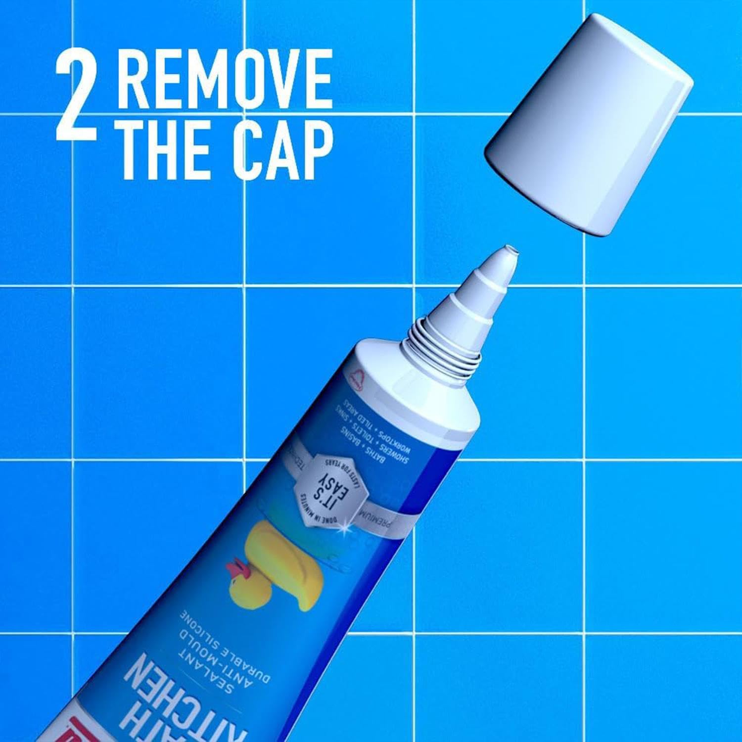 UniBond Anti Mould Bath & Kitchen Silicone Sealant White - Small 50ml Tube
