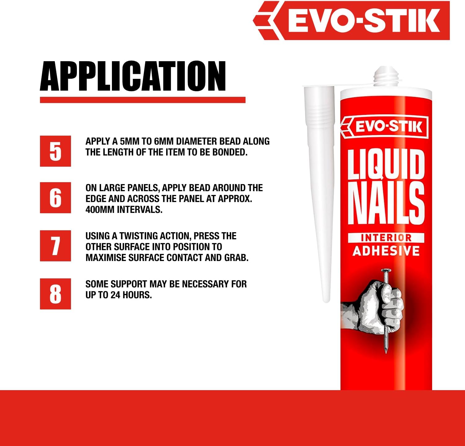 Evo-Stik Liquid Nails Interior Adhesive Cartridge - 290ml