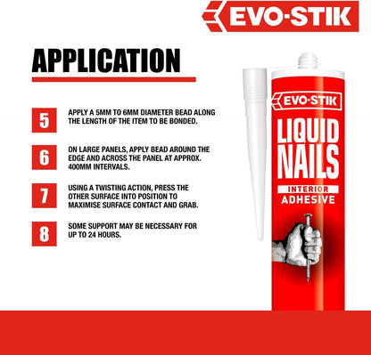 Evo-Stik Liquid Nails Interior Adhesive Cartridge - 290ml