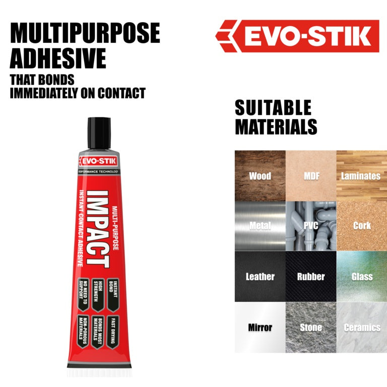 Evo-Stik Impact Instant Contact Adhesive Tube - 65g