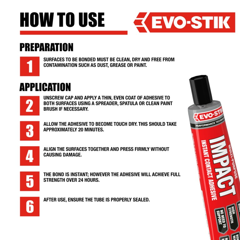 Evo-Stik Impact Instant Contact Adhesive Tube - 65g