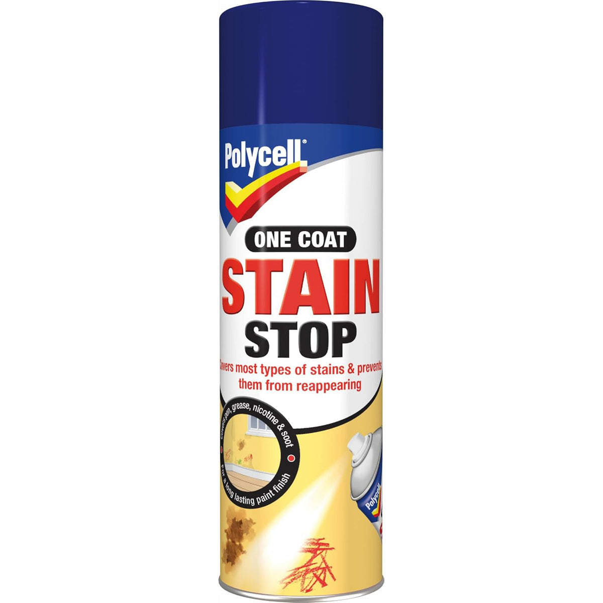 Polycell One Coat Stain Stop Aerosol - 250ml