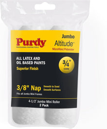 Purdy Altitude Jumbo Mini 4.5" Paint Roller Sleeves 3/8" Nap Pack of 2