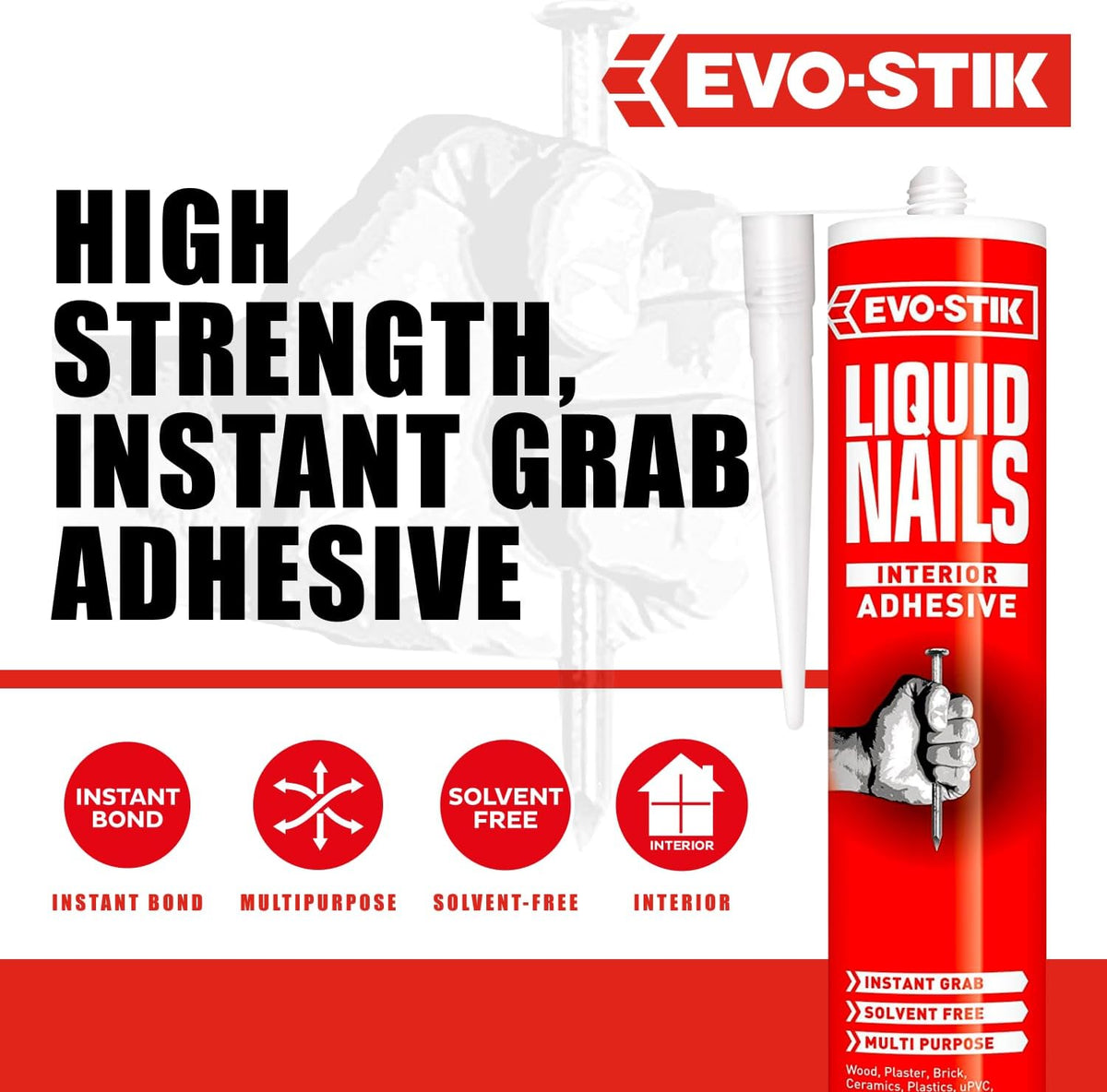 Evo-Stik Liquid Nails Interior Adhesive Cartridge - 290ml