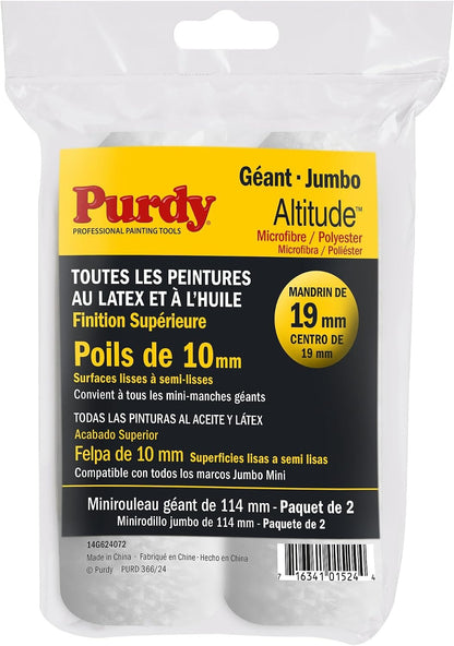 Purdy Altitude Jumbo Mini 4.5" Paint Roller Sleeves 3/8" Nap Pack of 2