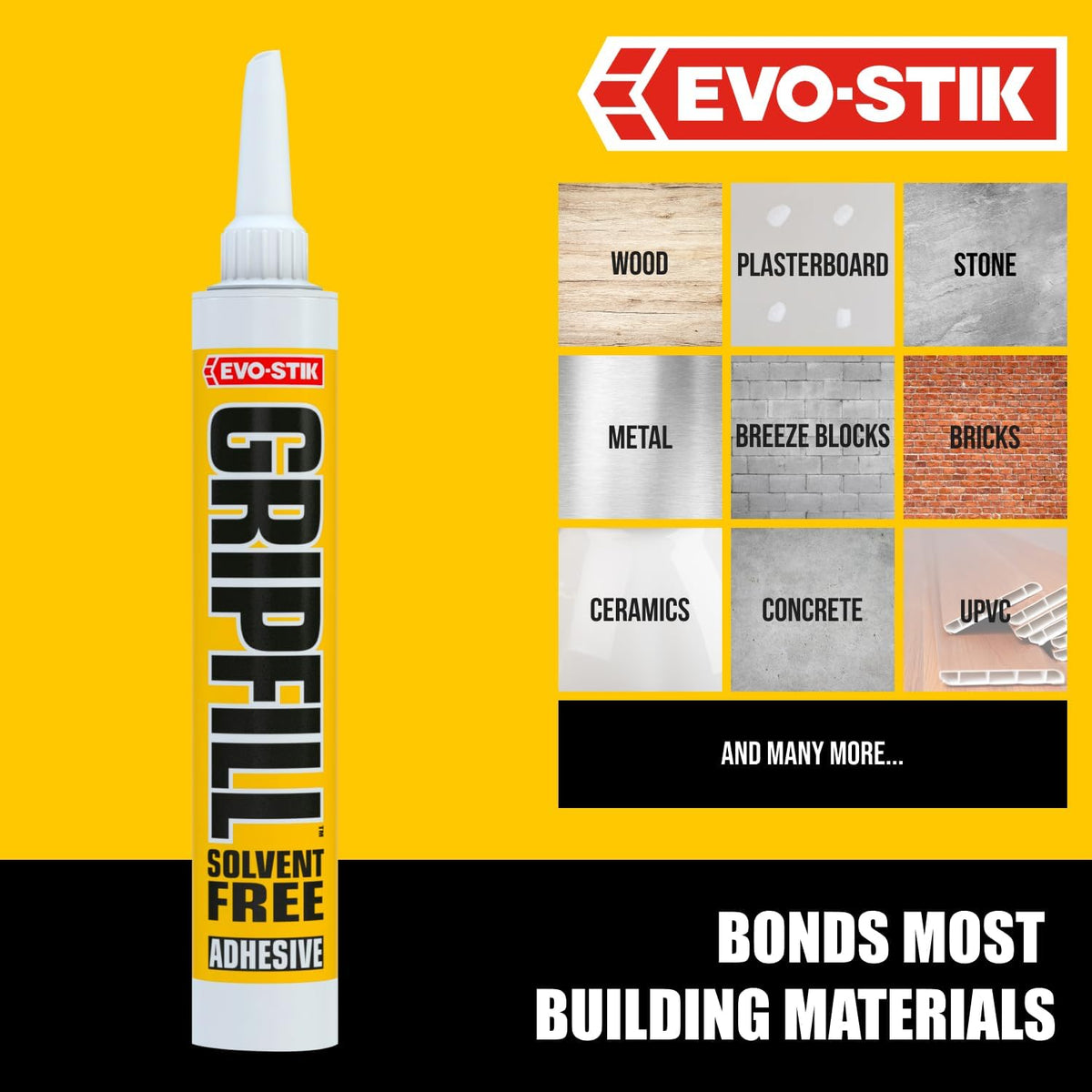 Evo-Stik Gripfill Solvent Free Grab Adhesive - 350ml Cartridge