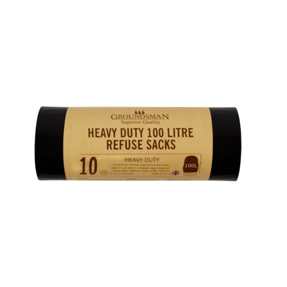 Groundsman 100 Litre Heavy Duty Refuse Sacks - 10 Pack