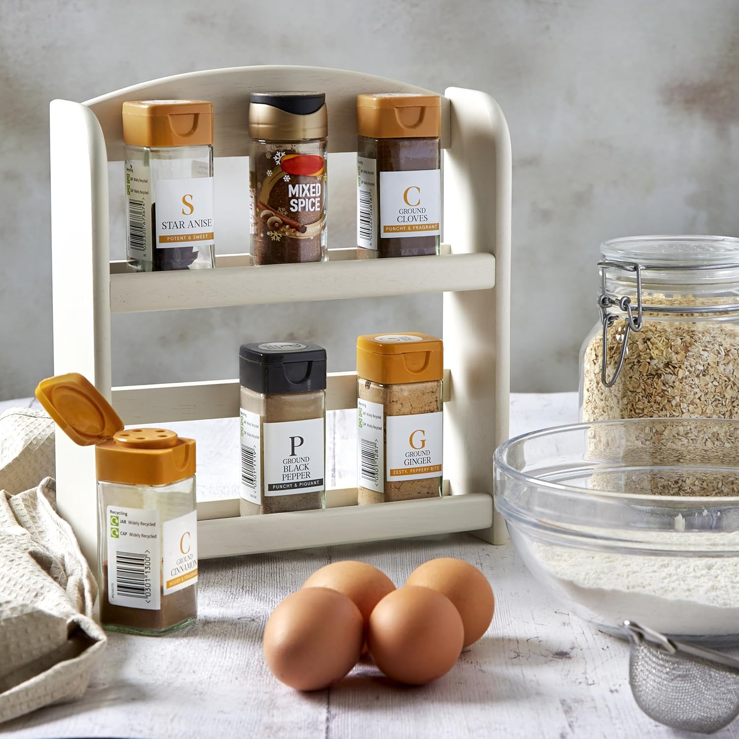 Apollo 2 Tier Spice Rack - Cream