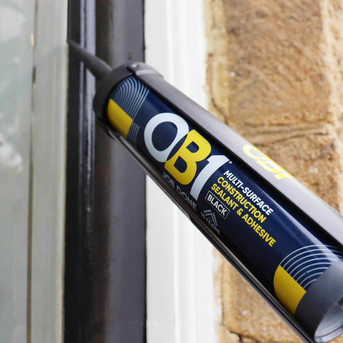 OB1 Construction Grab Adhesive & Sealant Cartridge - Black 290ml