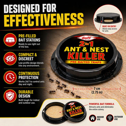 Doff 2 in 1 Ant & Nest Killer Pre Baited Traps - 4 Pack