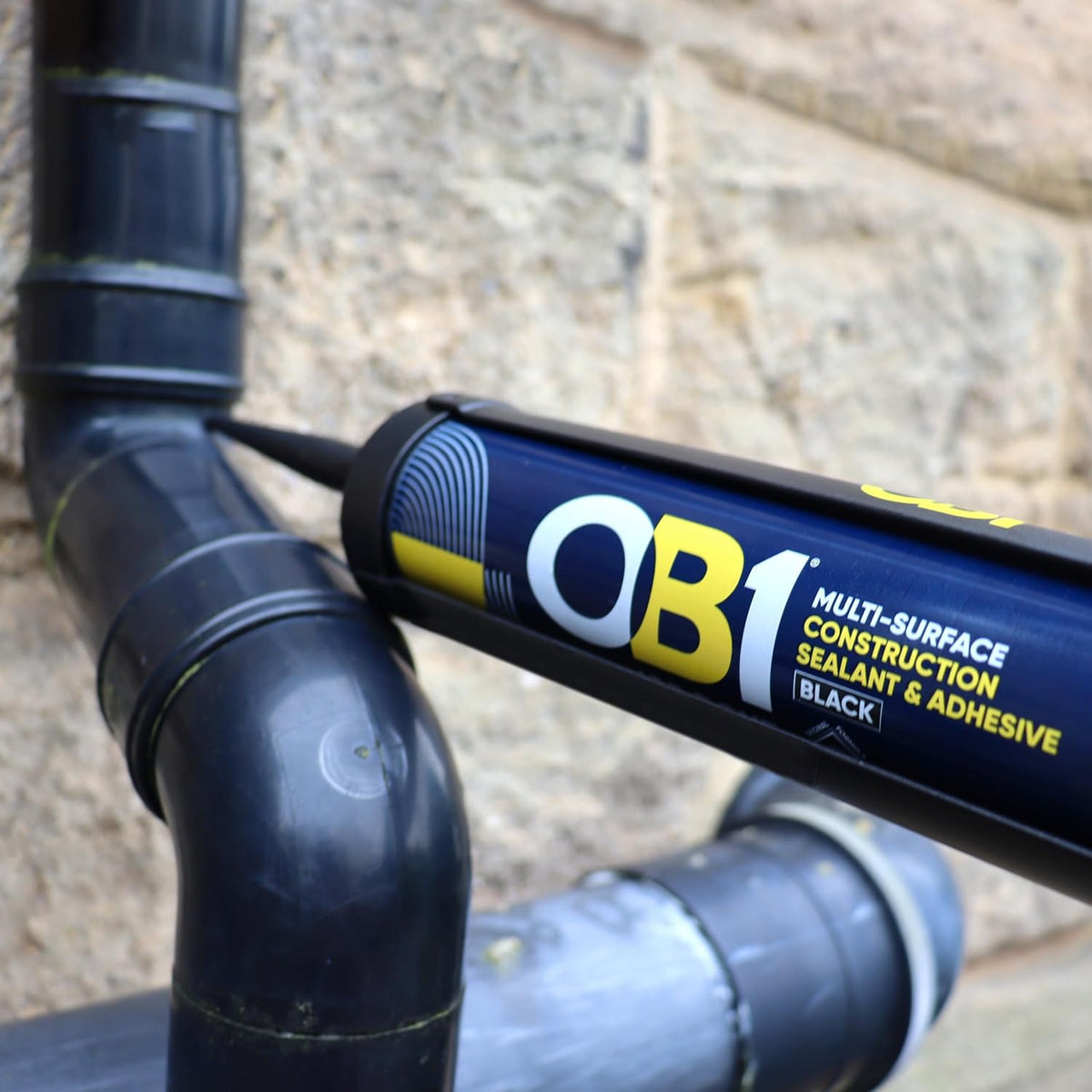 OB1 Construction Grab Adhesive & Sealant Cartridge - Black 290ml