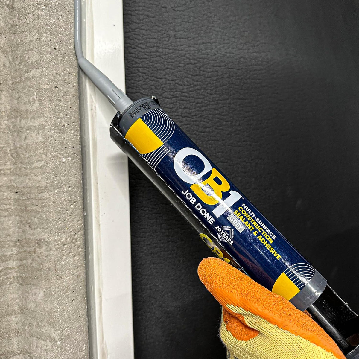 OB1 Construction Grab Adhesive & Sealant Cartridge - Grey 290ml