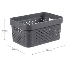 Curver Infinity Dots Small Storage Basket 4.5 Litre - Dark Grey