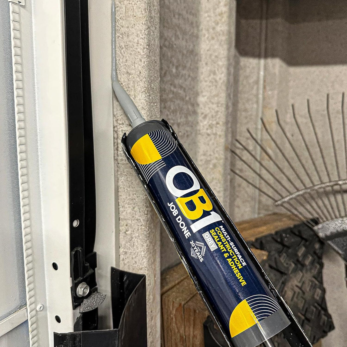 OB1 Construction Grab Adhesive & Sealant Cartridge - Grey 290ml