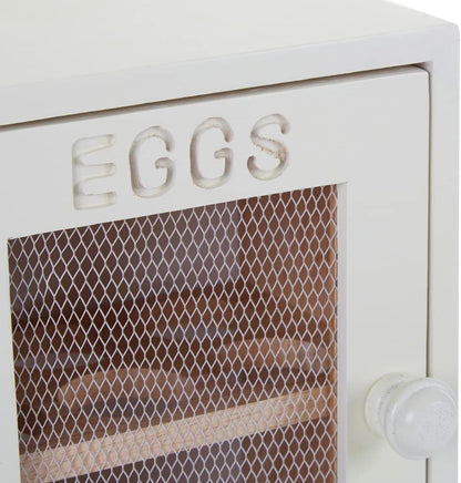 Apollo Rubberwood Egg Cabinet for 12 Eggs - Cream
