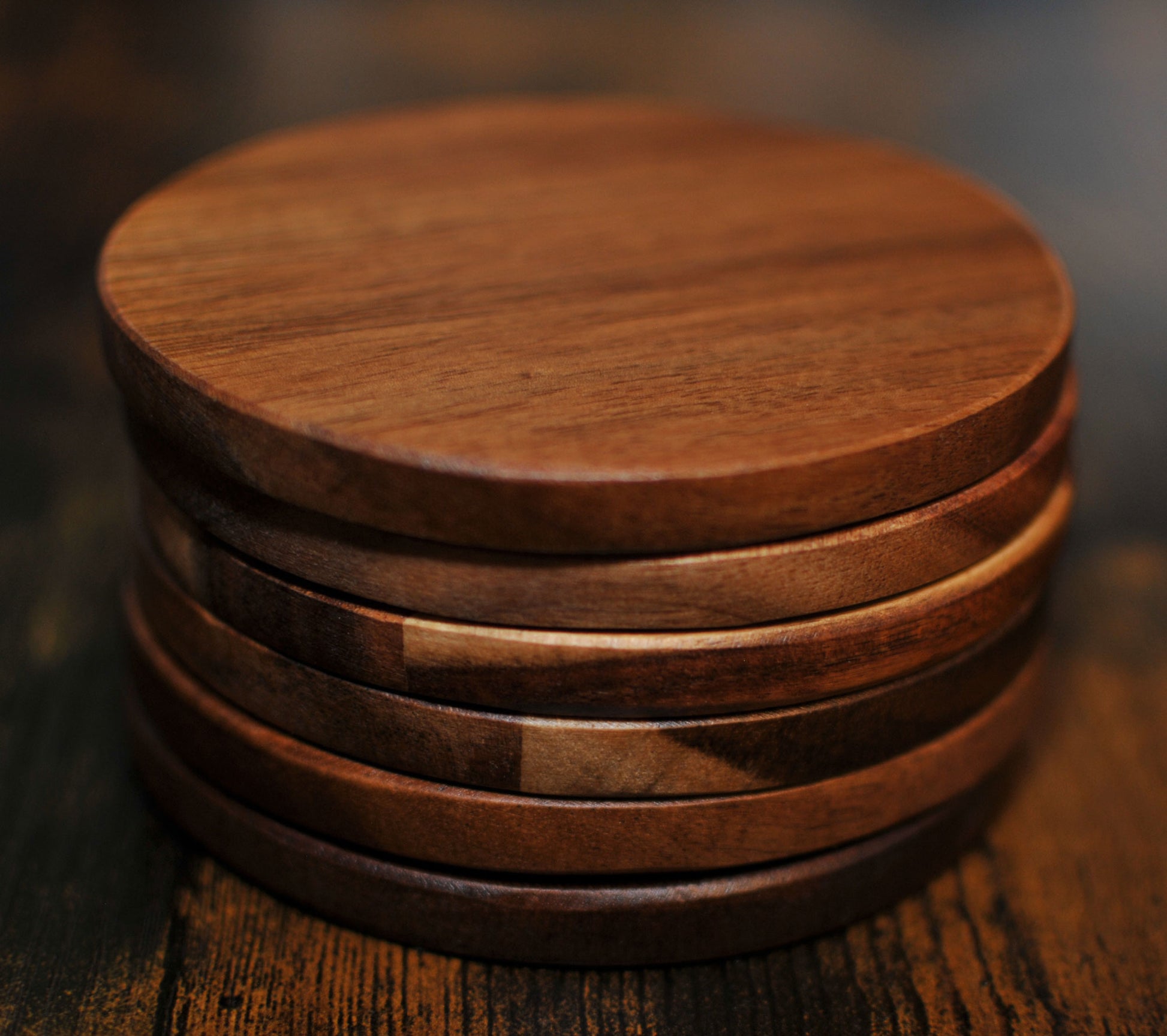 Apollo Acacia Wood Round Coasters 10cm - Set of 6