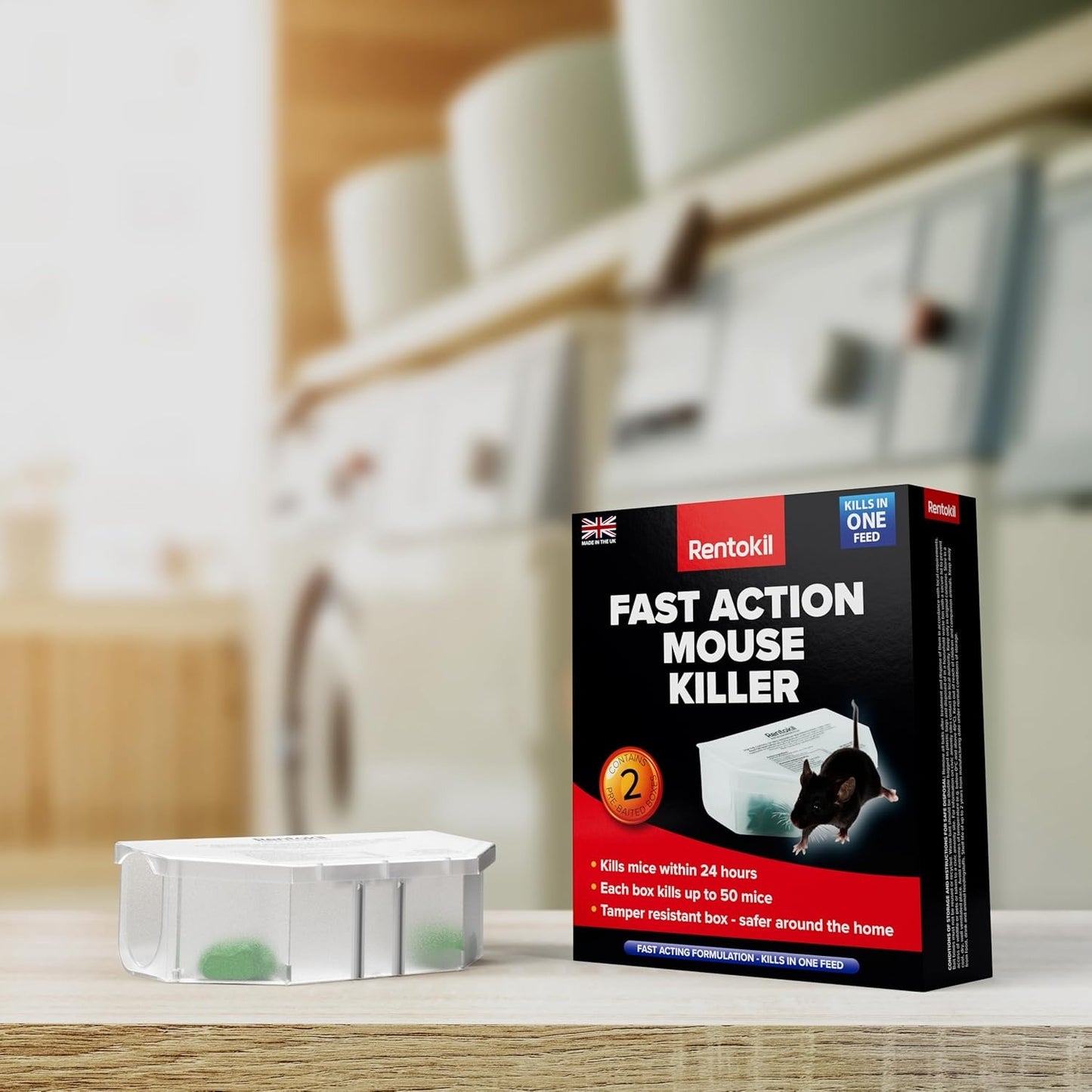 Rentokil Fast Action Mouse Killer 2 Pack 