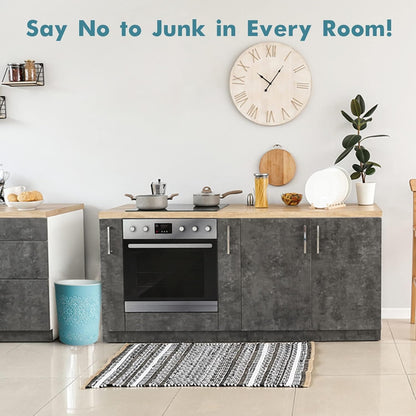 Blue Canyon Flora 9 Litre Plastic Waste Bin - Blue