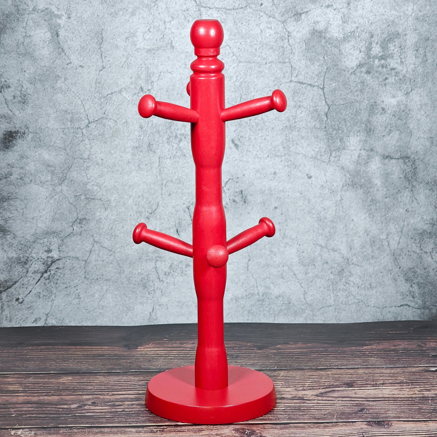 Apollo Beech Wood Mug Tree - Red