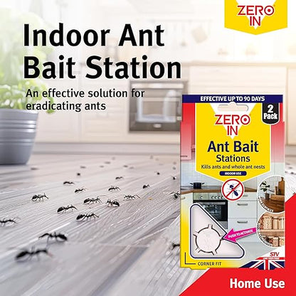 Zero In Corner Fit Ant Bait Stations Twin Pack For Indoor Use ZER965