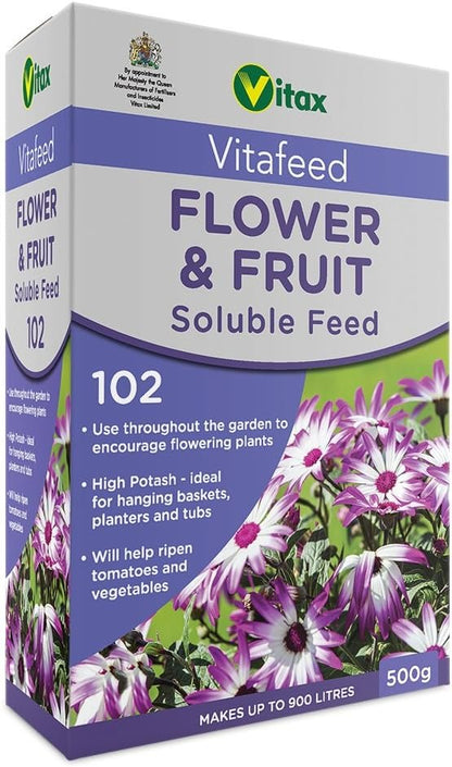 Vitax Flower & Fruit Soluble Feed 500g (Vitafeed 102)